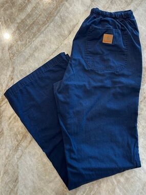Carhartt Scrub Pants Navy Drawstring Cotton Blend Size S EUC